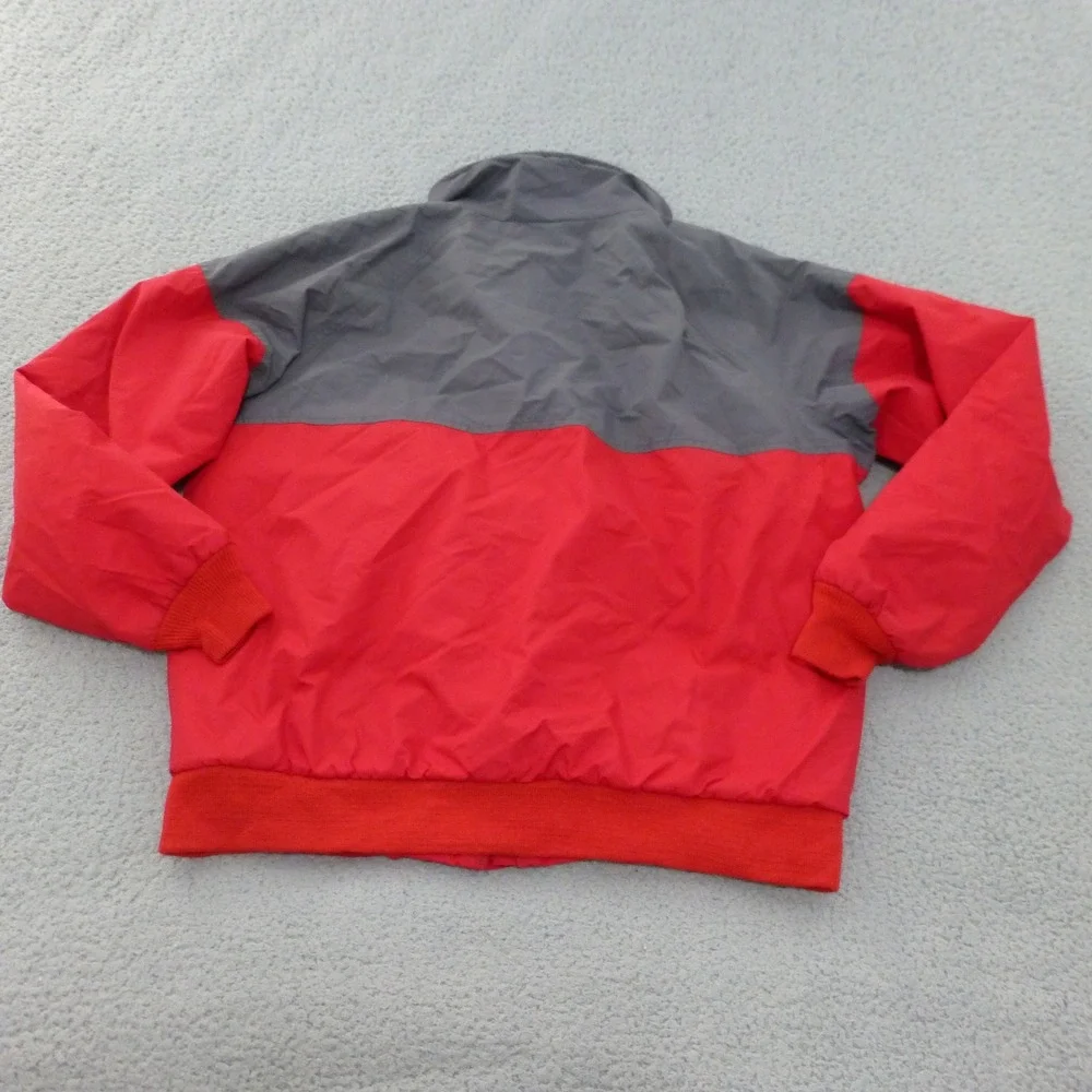 Vintage Lands End Gore-Tex Squall Jacket Mens Large Red Grey Fleece Lined USA